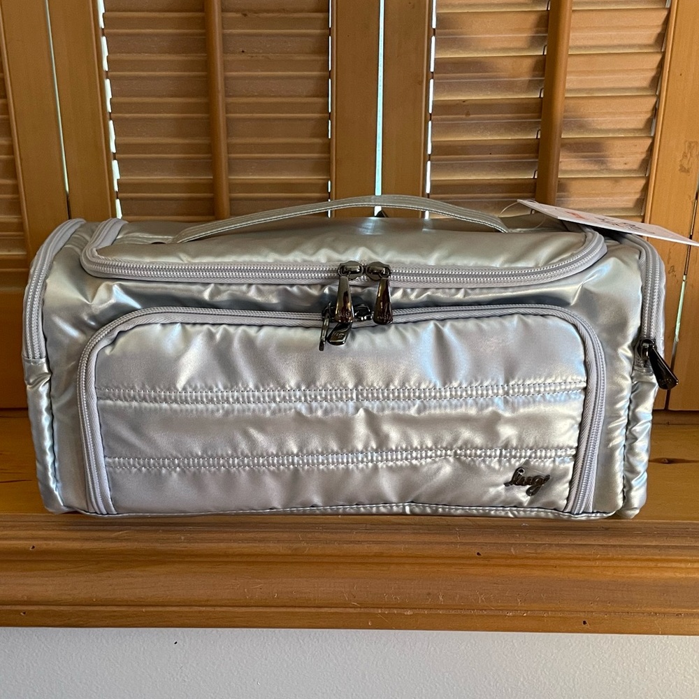 BNWOT Lug Silver and Pink Cosmetic Travel Bag!